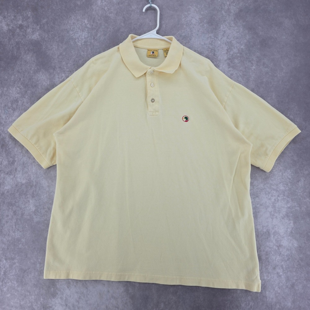 Vintage Duck Head Original Pique Polo Shirt Mens XL Yellow Cotton Short Sleeve